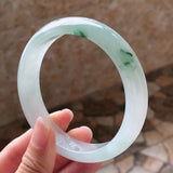 Zheru Jewelry Natural Myanmar Jadeite 54-64mm Flower Bracelet Princess Jewelry