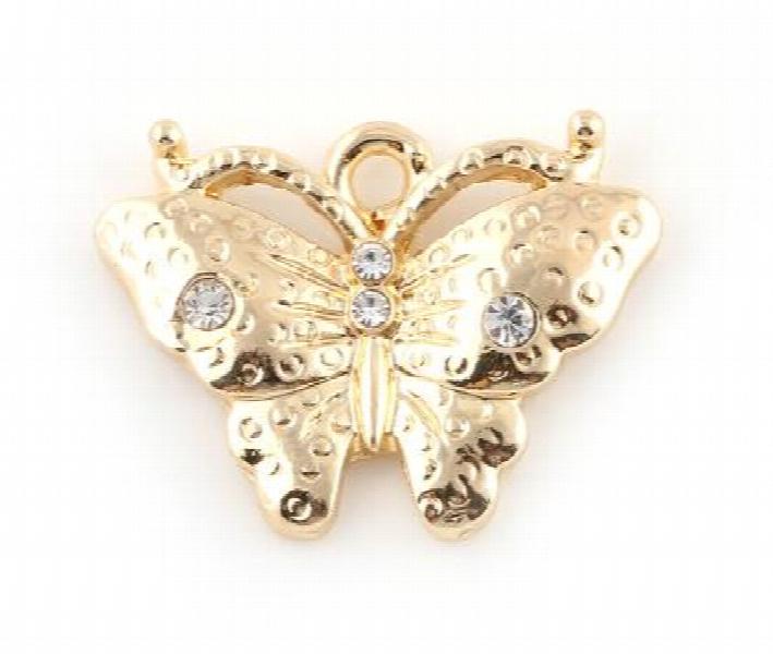 20PCS Butterfly Pendant Hang Charms 24x18mm DIY Accessory For Floating Locket
