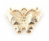 20PCS Butterfly Pendant Hang Charms 24x18mm DIY Accessory For Floating Locket
