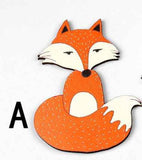 4pcs Fox Deer Wood Cut Charms DIY(WO-C)