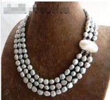 Gray Baroque Freshwater Pearl Necklace 18''