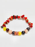 Scorpio Women Bracelet Rhodonite, Coral Stone, Opal Stone, Citrine,Amethyst