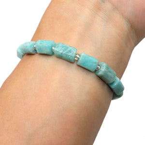 Faceted Amazonite Beads Cylinder Spacer For Jewelry DIY