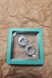 18K Plated Rhinestone Hoop Earrings