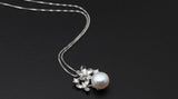 Freshwater Pearl Pendant Necklace 925 Sterling Silver Women Jewelry Wedding