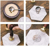 1Pc Heart Shape Wax Seal Stamp with Loop, Removable Brass Seal, Wood Handle