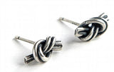 European 100% 925 Sterling Silver Knots Stud Earrings Unisex