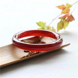 Zheru Jewelry Natural Agate Red Bracelet 54-64mm