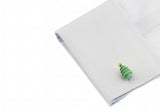 Sunnylink Green Christmas Tree Cufflinks for Shirt L1031
