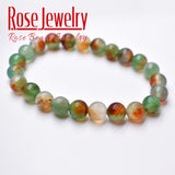 Green Peacock Agates Bracelets Beads 8mm Size for Women Men