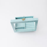 Vintage Earring Organizer Box Velvet Jewelry Tray Showcase Display