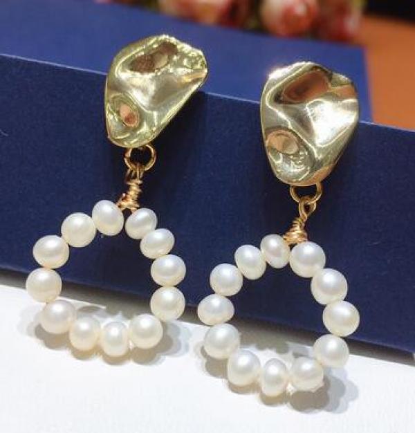 4-5mm Round Freshwater Australia South Sea Pearl Earrings