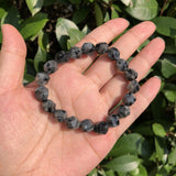 Natural Larvikite Bracelet Faceted Beads Crystal Quartz Healing Stone