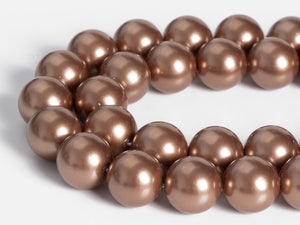 Orange Brown Pearl Loose Beads Smooth Round Shape 4/6/8/10 mm DIY Jewelry Making