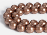 Orange Brown Pearl Loose Beads Smooth Round Shape 4/6/8/10 mm DIY Jewelry Making