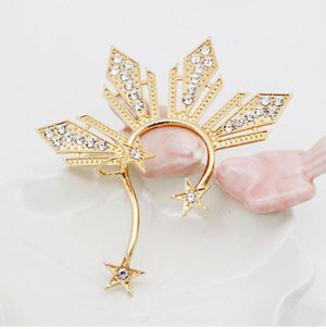 Exaggerated Rhinestone Ear-Hook Earrings for Women, Retro Hanfu Style
