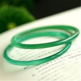 Natural Agate Chalcedony Thin Green Bracelet Princess Jewelry Gift