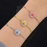 DIY Zircon Flower Charm Bracelets For Women