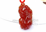 Handwork Red Agate Jade PiXiu Pendant + Rope Necklace Charming Jewelry