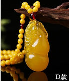 Amber and Honey Wax Pendant Necklace