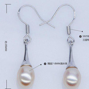 Freshwater Pearl Dangle Earrings S925 Silver Jewelry