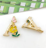 50PCS Flower Floral Alphabet Series Capital Letter DIY Jewelry