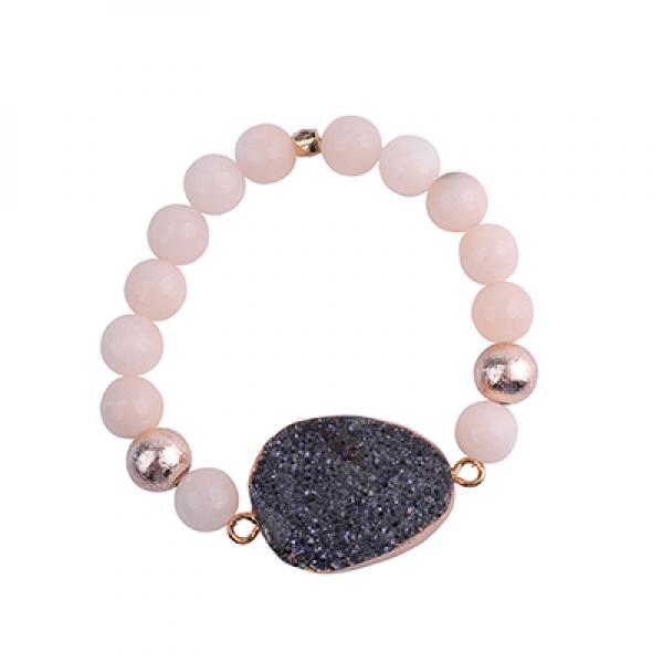 BOJIU Chakra Bracelet Natural Stone Druzy Elastic Beaded Women Bracelet