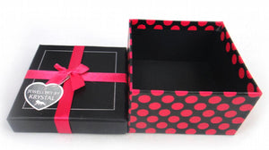 10*10cm Jewelry Bracelet Bangle Box Fuchsia Ribbon Bowknot