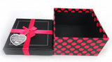 10*10cm Jewelry Bracelet Bangle Box Fuchsia Ribbon Bowknot