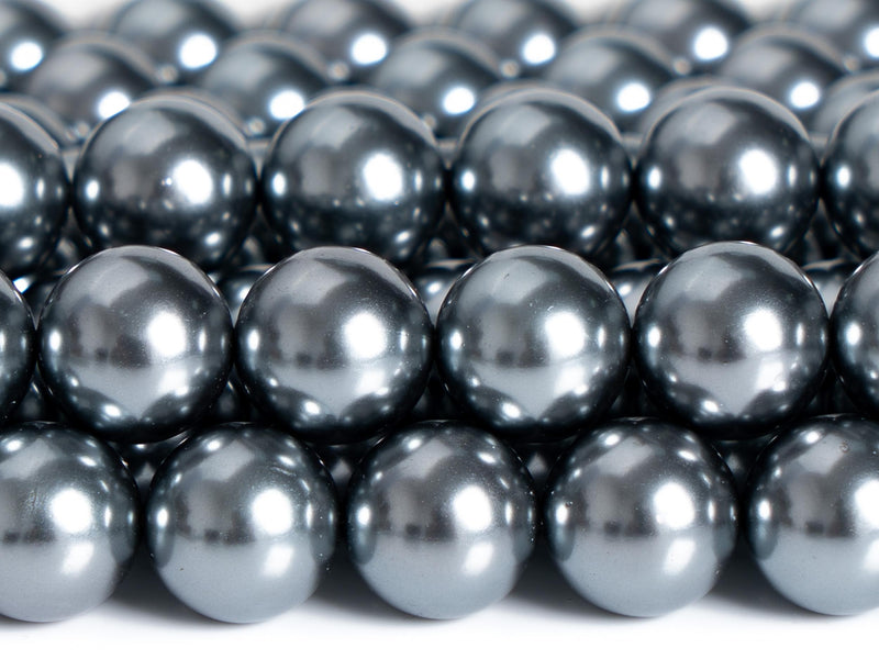 Gray Shell Pearl Loose Beads Smooth Round Shape 4/6/8/10mm