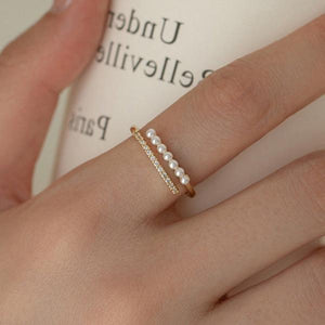 925 Silver Pearl Zircon Round Rings for Women Party Jewelry