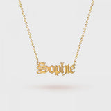 Custom Old English Name Necklace - Stainless Steel Personalized Jewelry