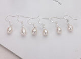 AA Pearl Dangle Earrings 7-9mm Rice Pearl S925 Silver Jewelry