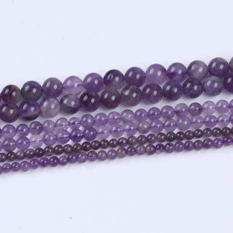 Amethyst Loose Gemstone Beads 8mm DIY String