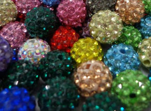 100pcs Mixed Loose Disco Beads Bracelet Crystal Ball 10mm 8mm 6mm 12mm 14mm