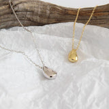 925 Silver Teardrop Necklace Pendant Short Silver Necklace for Women