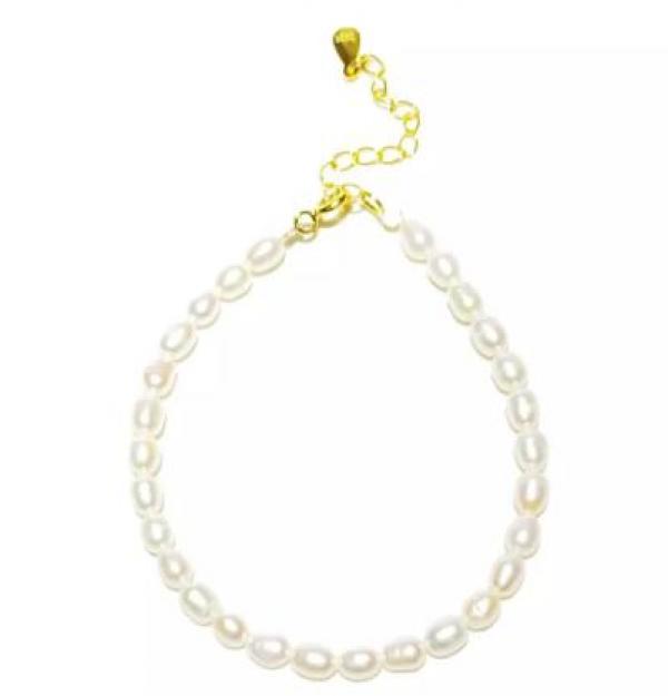 Real Pearl Freshwater Bracelet 925 Silver Clasp Girl Gift Jewelry