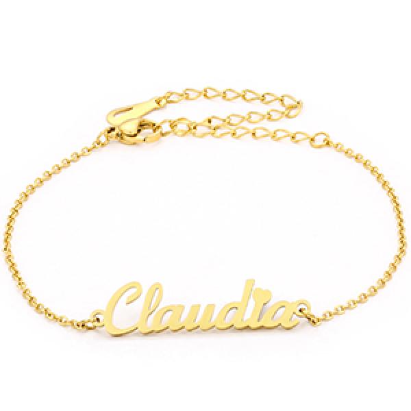 Custom Name Bracelet for Women with Stainless Steel Charms