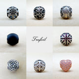 Silver Heart Beads Faith Hope Love Wheel Studs