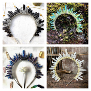 Wicca Raw Crystal Crown Witch Hair Accessories