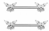 CZ Dragonfly Nipple Ring Stainless Steel Animal Nipple Jewelry