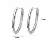 925 Sterling Silver Ellipse Charm Hoop Earring for Women Wedding Gift