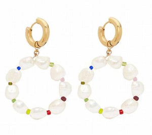Atlantic Drop Earrings with Pearl Accent