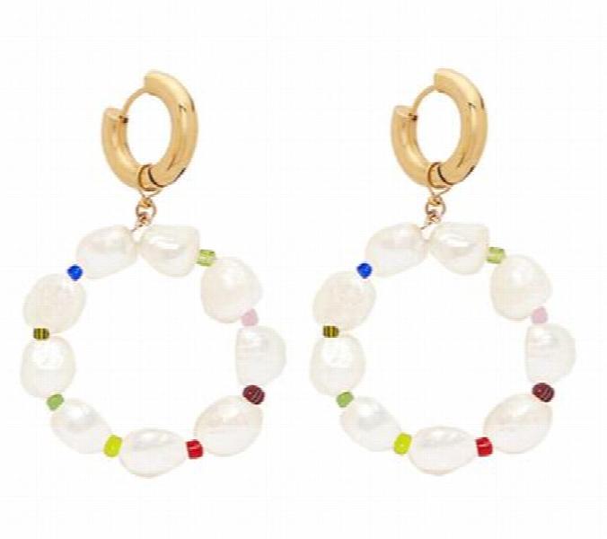 Atlantic Drop Earrings with Pearl Accent