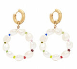 Atlantic Drop Earrings with Pearl Accent