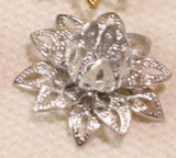 25pcs 16mm Brass Flower Bead Caps, 3D Filigree Flower