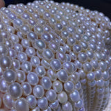 8-9mm Pearl Necklace Rice Shape Strand DIY Jewelry Making
