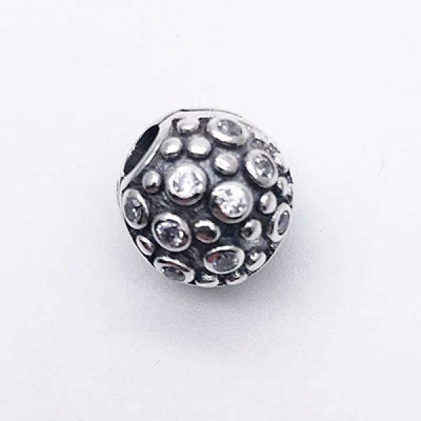 925 Silver Stopper Spacer Clip Charm CZ for European Bracelets