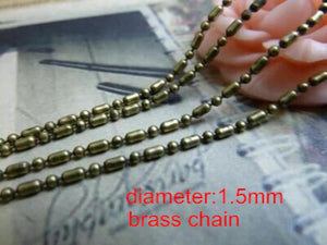 10m Antique Bronze Ball Chain 1.5mm Copper Metal Cable Chain