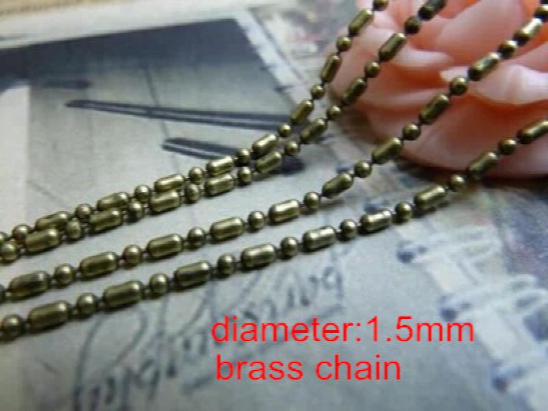 10m Antique Bronze Ball Chain 1.5mm Copper Metal Cable Chain